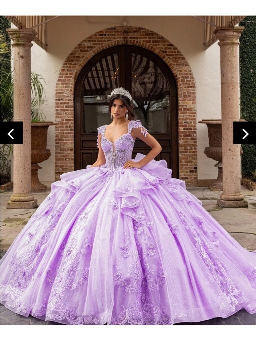 Quinceañera Dresses Tulle Appliqué Lace Sweet 16 Party Gowns Sweetheart Lilac